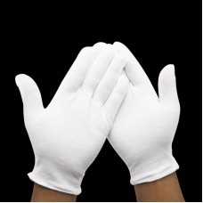 White gloves Ceremonial cotton play labor protection anti-slip and wear-resistant work inspection gloves White sweatcloth cotton gloves