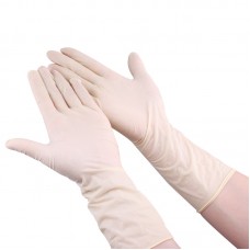 Disposable beige latex gloves 12 "/9" powder free gloves Check rubber food gloves